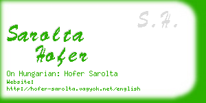 sarolta hofer business card